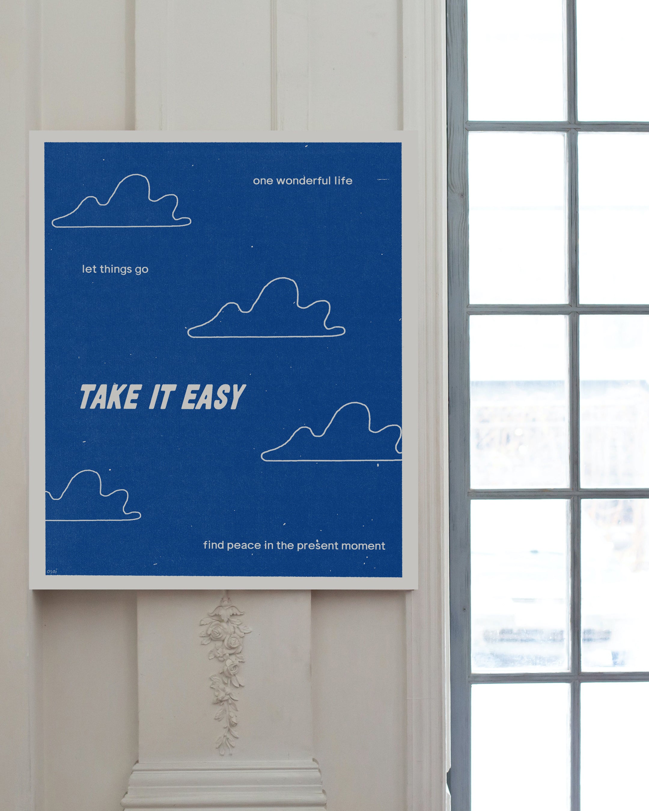 "Take it Easy" original art print on heavyweight cotton rag paper. 